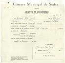 Registo de velocípede de marca Ilo, com o nº 8617, em nome de Fernando Pedro Jordão, morador em Carrascal.