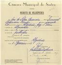 Registo de velocípede com o nº 6866, em nome de José da Silva Guerreiro, morador em Algueirão.