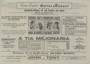 Programa do filme "A Tia Milionária" com a participação de George Raft, Randolph Scott, Joan Blondell e George Brent.