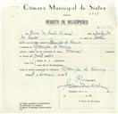 Registo de velocípede de marca Nacional, com o nº 8570, em nome de Vasco Vicente dos Santos, morador em Manique de Cima.