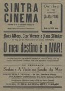 Programa do filme "O meu destino" com a participação dos atores Hans Albers, Ilse Werner e Hans Söhnker.