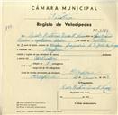 Registo de velocípede com o nº 3359, em nome de Luís António Duarte Ferreira, morador em Assafora.