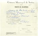 Registo de velocípede de marca Nacional, com o nº 8534, em nome de Domingos da Silva Isidoro, morador em S. Miguel.