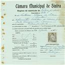 Registo de matricula de velocipedista em nome de António Nunes da Silva, morador em Sintra, com o nº de inscrição 862.