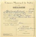 Registo de velocípede de marca Vilar com motor Alma, com o nº 6434, em nome de Alberto Vasconcelos Alves Pimenta, morador em Rua Elias Garcia, Cacém.