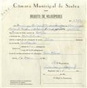 Registo de velocípede de marca Vinci, com o nº 5218, em nome de Domingos Augusto Cardoso Júnior, morador em Montelavar.