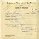 Registo de velocípede de marca Raio, com o nº 5967, em nome de Manuel José da Luz, morador em Assafora.