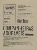 Programa do filme "Companheiros adoráveis" com a participação dos atores Ginger Rogers, Robert Ryan e Ruth Hussey.