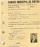 Registo de matricula de cocheiro profissional em nome de Joaquim Fernandes Alves, morador na Terrugem, com o nº de inscrição 1012.