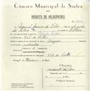 Registo de velocípede de marca Origan, com o nº 5010, em nome de Manuel Maria da Silva, morador em Vale de Lobos. 