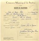 Registo de velocípede com o nº 7620, em nome de João de Jesus Silva, morador em Covas, Rio de Mouro.
