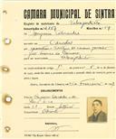 Registo de matricula de velocipedista em nome de Joaquim Alexandre, morador em Odrinhas, com o nº de inscrição 2157.