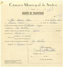 Registo de velocípede de marca Aprilia, com o nº 7551, em nome de José Correia Dias, morador em Pero Pinheiro.