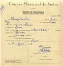 Registo de velocípede de marca Artur & Valadas, com o nº 6574, em nome de Olimpio Pedro Pires, morador em Lourel.