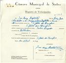 Registo de velocípede de marca Sachs, com o nº 8806, em nome de José Luís Batista, morador em S. João das Lampas.