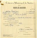 Registo de velocípede de marca Cuciolo, com o nº 7774, em nome de António Manuel Dias, morador em Belas.