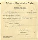 Registo de velocípede de marca Citifix, com o nº 7980, em nome de Vítor José Névoa, morador em Rua José Antunes dos Santos, Sintra.