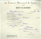 Registo de velocípede de marca Nacional, com o nº 8427, em nome de Pedro Galrão Gomes, morador em Azoia.