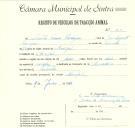 Registo de um veiculo de duas rodas tirado por dois animais de espécie cavalar destinado a transporte de mercadorias em nome de Sebastião Ramos Rodrigues, morador no Mucifal.