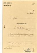 Ampliação de prédio em Sintra, em nome de José Sebastião Dias, com o Processo OB nº 12/1923, com a licença de construção nº 28 de 20/01/1923.