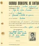 Registo de matricula de cocheiro profissional em nome de Jorge da Silva Ferreira, morador em Sintra, com o nº de inscrição 880.