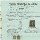 Registo de matricula de velocipedista em nome de Carlos dos Santos, morador na Ribeira do Papel, com o nº de inscrição 437.
