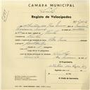 Registo de velocípede de marca Star Cross, com o nº 2412, em nome de Albertino dos Reis Nunes, morador em Linhó.