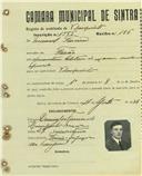 Registo de matricula de velocipedista em nome de Manuel Ferreira, morador em Faião, com o nº de inscrição 1555.