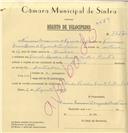 Registo de velocípede de marca Raio, com o nº 7227, em nome de Francisco Maximino de Figueiredo Pena, morador em Monte Santos.