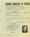Registo de matricula de velocipedista em nome de Américo de Jesus Governo, morador na Assafora, com o nº de inscrição 1786.