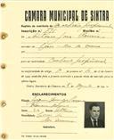 Registo de matricula de cocheiro profissional em nome de António José Parreira, morador em Rio de Mouro, com o nº de inscrição 791.