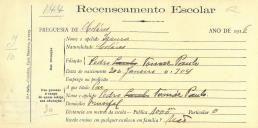Recenseamento escolar de Isaura Paulo, filha de Pedro Tomaz Paulo, moradora no Mucifal.