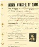 Registo de matricula de velocipedista em nome de Júlio César de Oliveira, morador em Odrinhas, com o nº de inscrição 2128.