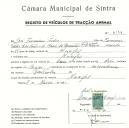 Registo de um veiculo de duas rodas tirado por dois animais de espécie muar destinado a transporte de mercadorias em nome de José Firmino Pedro, morador no Mucifal.