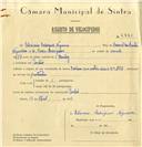 Registo de velocípede de marca Railem, com o nº 6381, em nome de Elisiário Rodrigues Nogueira, morador em Pendão.