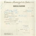 Registo de velocípede de marca Reynolds, com o nº 5336, em nome de Domingos Duarte, morador em Areias.