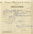 Registo de velocípede de marca Cicles Pombal, com o nº 8106, em nome de Pompeu dos Santos Camacho, morador em Terrugem.