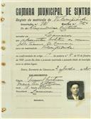 Registo de matricula de velocipedista em nome de Alexandrino Cristóvão, morador em Lameiras, com o nº de inscrição 981.