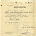 Registo de velocípede de marca Cycles Pombal, com o nº 6249, em nome de Joaquim Rosário Martinho, morador em Lameiras.