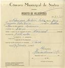 Registo de velocípede de marca Nacional, com o nº 8015, em nome de Feleciano Antunes Talabeiros, morador em Faião.