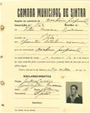 Registo de matricula de cocheiro profissional em nome de Vítor Maceira Caetano, morador em São João, com o nº de inscrição 762.