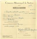 Registo de velocípede de marca Origão, com o nº 6990, em nome de Vergílio Silvestre Gonçalves, morador em Fervença.