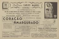 Programa do filme "Coração Amargurado" realizado por Vincent Sherman com a participação de Richard Todd, Ronald Reagan e Patricia Neal.