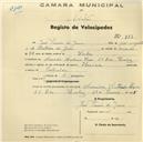 Registo de velocípede de marca Ibérica, com o nº 753, em nome de José Ferreira de Jesus, morador na Avª António Enes nº 35, Queluz.