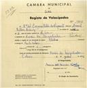 Registo de velocípede de marca Stella, com o nº 1962, em nome de Maria Del Carmen P. de Lafuente, moradora em Recreio da Morgadinha, Pinhal.