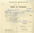 Registo de velocípede com o nº 3527, em nome de Abílio Maria do Rio, morador em Mem Martins.