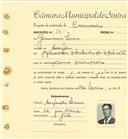 Registo de matricula de carroceiro em nome de Germano Lino, morador na Assafora, com o nº de inscrição 1803.