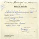 Registo de velocípede com o nº 4756, em nome de Gonçalves Lourenço Soares, morador em Amoreira.