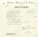 Registo de velocípede de marca Raio, com o nº 8595, em nome de Alexandre do Nascimento, morador em Abrunheira.