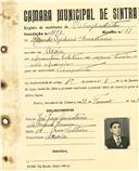 Registo de matricula de velocipedista em nome de Ricardo Isidoro Anastácio, morador na Azóia, com o nº de inscrição 2158.